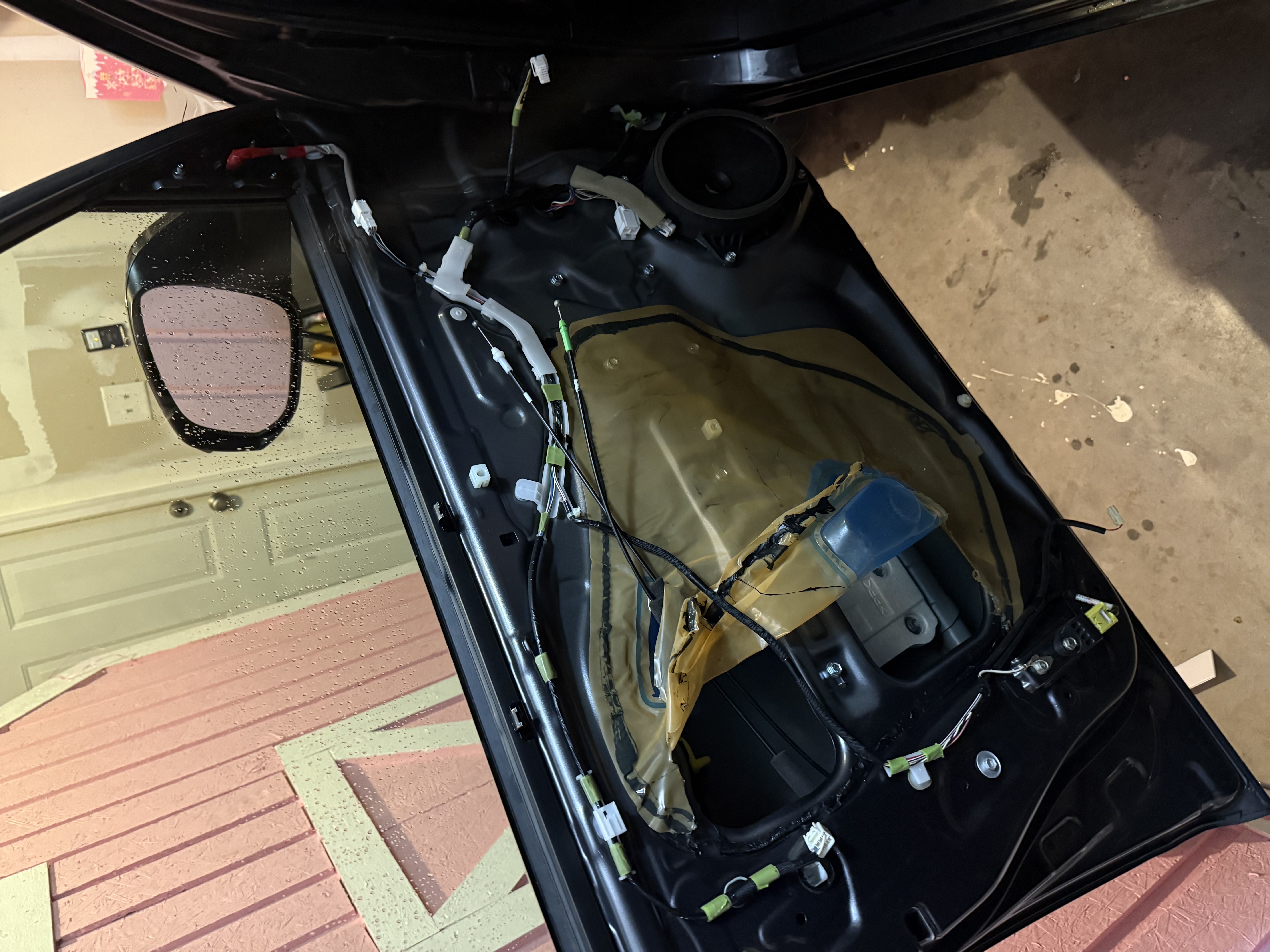 Vehicle door opened for internal electrical and window service